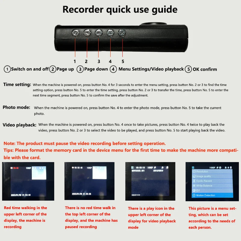 1080P Dual Camera Dash Cam - full kit